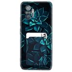 Kılıfland Xiaomi Redmi Note 10 Pro ile Uyumlu Kılıf, Kartvizitli Kartlıklı, Silikon, Mistik Çiçekler Desenli, Siyah