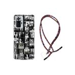 Kılıfland Xiaomi Redmi Note 10 Pro ile Uyumlu Kılıf, Rasta İpli Boyun Askılı, Desenli Silikon, Atatürk Kolaj, Renk27