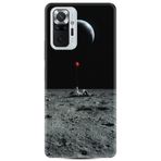 Kılıfland Xiaomi Redmi Note 10 Pro ile Uyumlu Silikon Kılıf, Desen Özel Seri, Astronot Red Balon, Siyah