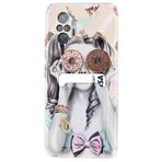 Kılıfland Xiaomi Redmi Note 10 ve Redmi Note 10S ile Uyumlu Silikon Kılıf, Kartvizitli, Donut Girl Desenli, Siyah