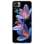 Kılıfland Xiaomi Redmi Note 11 Pro 5G Kılıf, Boutique Baskılı, Çiçekler Desenli, Siyah