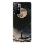 Kılıfland Xiaomi Redmi Note 11 Pro ile Uyumlu Silikon Kılıf, Ay Balonu Desenli, Siyah