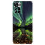 Kılıfland Xiaomi Redmi Note 11 Pro Plus 5G ile Uyumlu Kılıf, Silikon, Kuzey Işıkları Desenli, Yeşil