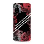 Kılıfland Xiaomi Redmi Note 11 SE ile Uyumlu Silikon Kılıf, Çiçek Desen, Kırmızı-Siyah