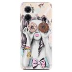 Kılıfland Xiaomi Redmi Note 11e ile Uyumlu Kılıf, Silikon, Desenli Baskılı, Donut Girl, Renkli