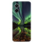 Kılıfland Xiaomi Redmi Note 11e ile Uyumlu Kılıf, Silikon, Kuzey Işıkları Desenli, Yeşil