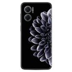 Kılıfland Xiaomi Redmi Note 11e ile Uyumlu Silikon Kılıf, Çiçek Desen, Siyah