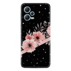 Kılıfland Xiaomi Redmi Note 12 4G ile Uyumlu Kılıf, Silikon, Çiçek Desenli, Siyah