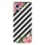 Kılıfland Xiaomi Redmi Note 12 5G ile Uyumlu Kılıf, Silikon, Çiçek Desenli, Siyah Beyaz Çizgili