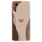Kılıfland Xiaomi Redmi Note 12S ile Uyumlu Kılıf, Boutique Baskılı, Kahve Kelebek Desenli