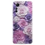 Kılıfland Xiaomi Redmi Note 12S ile Uyumlu Kılıf, Boutique Baskılı, Mor Güller, Resimli