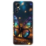 Kılıfland Xiaomi Redmi Note 12S ile Uyumlu Kılıf, Boutique Baskılı, Rengarenk Kelebek Desenli