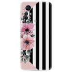 Kılıfland Xiaomi Redmi Note 12S ile Uyumlu Kılıf, Çiçek Desenli, Silikon, Pembe-Siyah-Beyaz