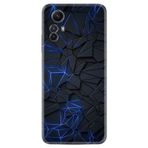 Kılıfland Xiaomi Redmi Note 12S ile Uyumlu Kılıf, Resimli Desenli Silikon, Platinium Series, Geometrik Mavi-Siyah