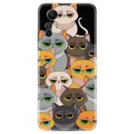 Kılıfland Xiaomi Redmi Note 12S ile Uyumlu Kılıf, Resimli Desenli Silikon, Platinium Series, Kediler, Renkli