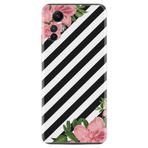 Kılıfland Xiaomi Redmi Note 12S ile Uyumlu Kılıf, Silikon, Çiçek Desenli, Siyah Beyaz Çizgili