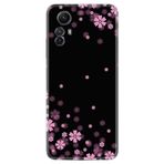 Kılıfland Xiaomi Redmi Note 12S ile Uyumlu Kılıf, Silikon, Çiçek Desenli, Siyah