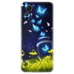 Kılıfland Xiaomi Redmi Note 12S ile Uyumlu Kılıf, Silikon, Çiçek Kelebek Desenli, Mavi