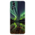 Kılıfland Xiaomi Redmi Note 12S ile Uyumlu Kılıf, Silikon, Kuzey Işıkları Desenli, Yeşil