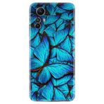 Kılıfland Xiaomi Redmi Note 12S ile Uyumlu Kılıf, Silikon, Mavi Kelebek Desenli