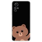 Kılıfland Xiaomi Redmi Note 12S ile Uyumlu Kılıf, Silikon, Platinium Series, Hello Bear Desenli, Siyah