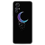 Kılıfland Xiaomi Redmi Note 12S ile Uyumlu Kılıf, Silikon, Platinium Series, Moon Star Desenli, Siyah