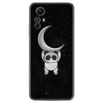Kılıfland Xiaomi Redmi Note 12S ile Uyumlu Kılıf, Silikon, Platinium Series, Panda Moon Desenli, Siyah