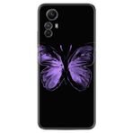 Kılıfland Xiaomi Redmi Note 12S ile Uyumlu Kılıf, Silikon, Platinium Series, Siyah Kelebek Desenli