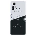 Kılıfland Xiaomi Redmi Note 12S ile Uyumlu Kılıf, Silikon, Resimli Desenli Baskılı, Life and Death, Siyah-Beyaz