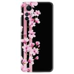 Kılıfland Xiaomi Redmi Note 12S ile Uyumlu Kılıf, Silikon, Resimli Desenli Baskılı, Pink Flowers, Siyah