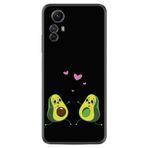 Kılıfland Xiaomi Redmi Note 12S ile Uyumlu Silikon Kılıf, Aşık Avokadolar Desen, Siyah