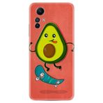 Kılıfland Xiaomi Redmi Note 12S ile Uyumlu Silikon Kılıf, Avokado Skate Desen, Kırmızı