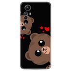 Kılıfland Xiaomi Redmi Note 12S ile Uyumlu Silikon Kılıf, Desen Özel Seri Love Animals, Siyah