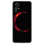 Kılıfland Xiaomi Redmi Note 12S ile Uyumlu Silikon Kılıf, Desen Özel Seri Red Moons, Siyah