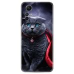 Kılıfland Xiaomi Redmi Note 12S ile Uyumlu Silikon Kılıf, Desen Özel Seri Super Cat, Gri
