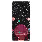 Kılıfland Xiaomi Redmi Note 12S ile Uyumlu Silikon Kılıf, Desenli Baskılı, Space Woman, Siyah