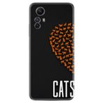 Kılıfland Xiaomi Redmi Note 12S ile Uyumlu Silikon Kılıf, Desenli Özel Seri Cats, Siyah