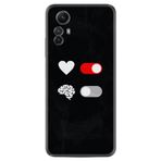 Kılıfland Xiaomi Redmi Note 12S ile Uyumlu Silikon Kılıf, Love Brain Deseni, Siyah
