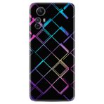 Kılıfland Xiaomi Redmi Note 12S ile Uyumlu Silikon Kılıf, Neon Geometrik Desen, Siyah