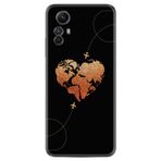 Kılıfland Xiaomi Redmi Note 12S ile Uyumlu Silikon Kılıf, Plane Heart Desen, Siyah