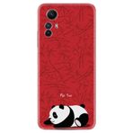 Kılıfland Xiaomi Redmi Note 12S ile Uyumlu Silikon Kılıf, Platinium Series, Desenli, Sleeping Panda, Kırmızı