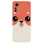 Kılıfland Xiaomi Redmi Note 12S ile Uyumlu Silikon Kılıf, Sevimli Köpek Deseni, Turuncu-Beyaz