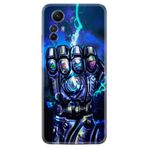 Kılıfland Xiaomi Redmi Note 12S ile Uyumlu Silikon Kılıf, Thunder Play 1760 Deseni, Mavi