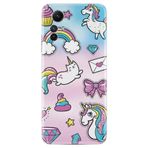 Kılıfland Xiaomi Redmi Note 12S ile Uyumlu Silikon Kılıf, Unicorn Desen, Renkli