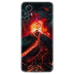 Kılıfland Xiaomi Redmi Note 12S ile Uyumlu Silikon Kılıf, Yanardağ Deseni, Siyah