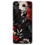 Kılıfland Xiaomi Redmi Note 12S Kılıf, Boutique Baskılı, Çiçek Desenli, Siyah