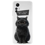 Kılıfland Xiaomi Redmi Note 12S Kılıf, Boutique Baskılı, Don't Touch Cat Tasarımı, Beyaz