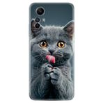Kılıfland Xiaomi Redmi Note 12S Kılıf, Boutique Baskılı, Komik Kedi Desenli