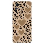 Kılıfland Xiaomi Redmi Note 12S Kılıf, Boutique Baskılı, Leopar ve Kalp Desen, Bej