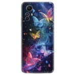 Kılıfland Xiaomi Redmi Note 12S Kılıf, Boutique Baskılı, Neon Kelebekler, Renkli